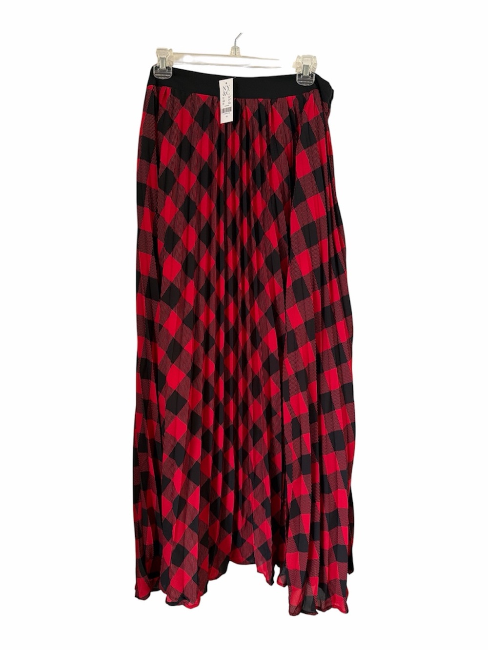 NY&C Red and Black Buffalo Plaid Maxi Skirt